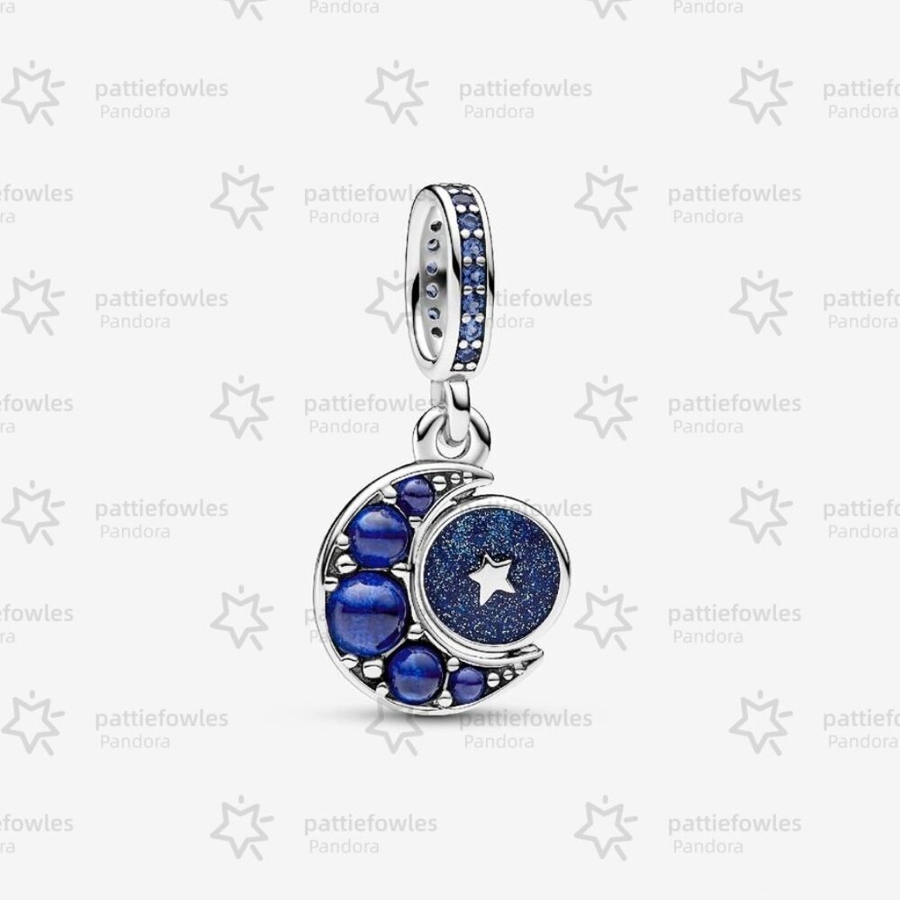Pandora Sparkling Moon Spinning Dangle Charm